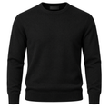 Black Fine-Knit Crewneck Sweater | LOXVEERN