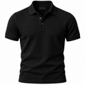 Black Premium Cotton Piqué Polo Shirt | LOXVEERN