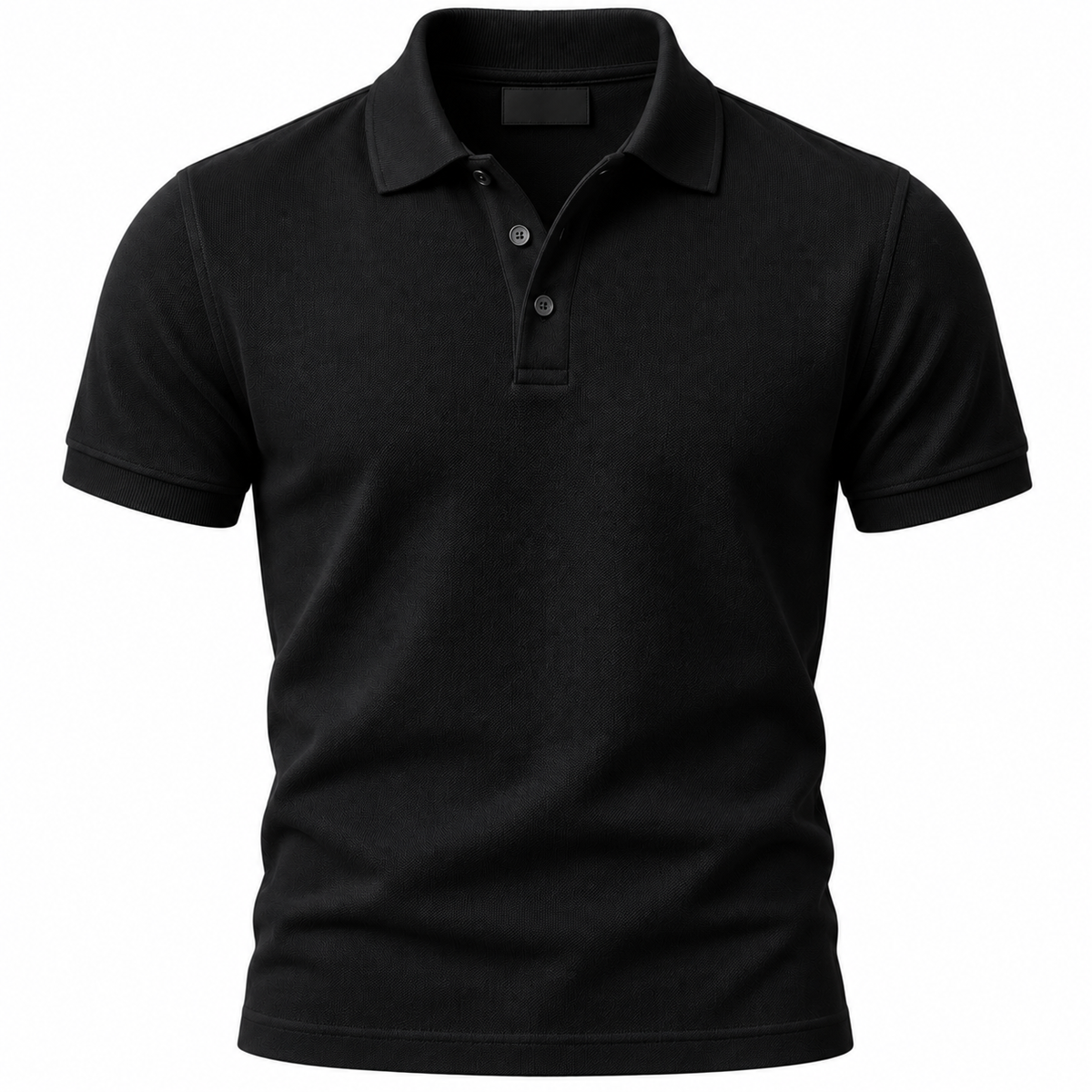 Black Premium Cotton Piqué Polo Shirt | LOXVEERN