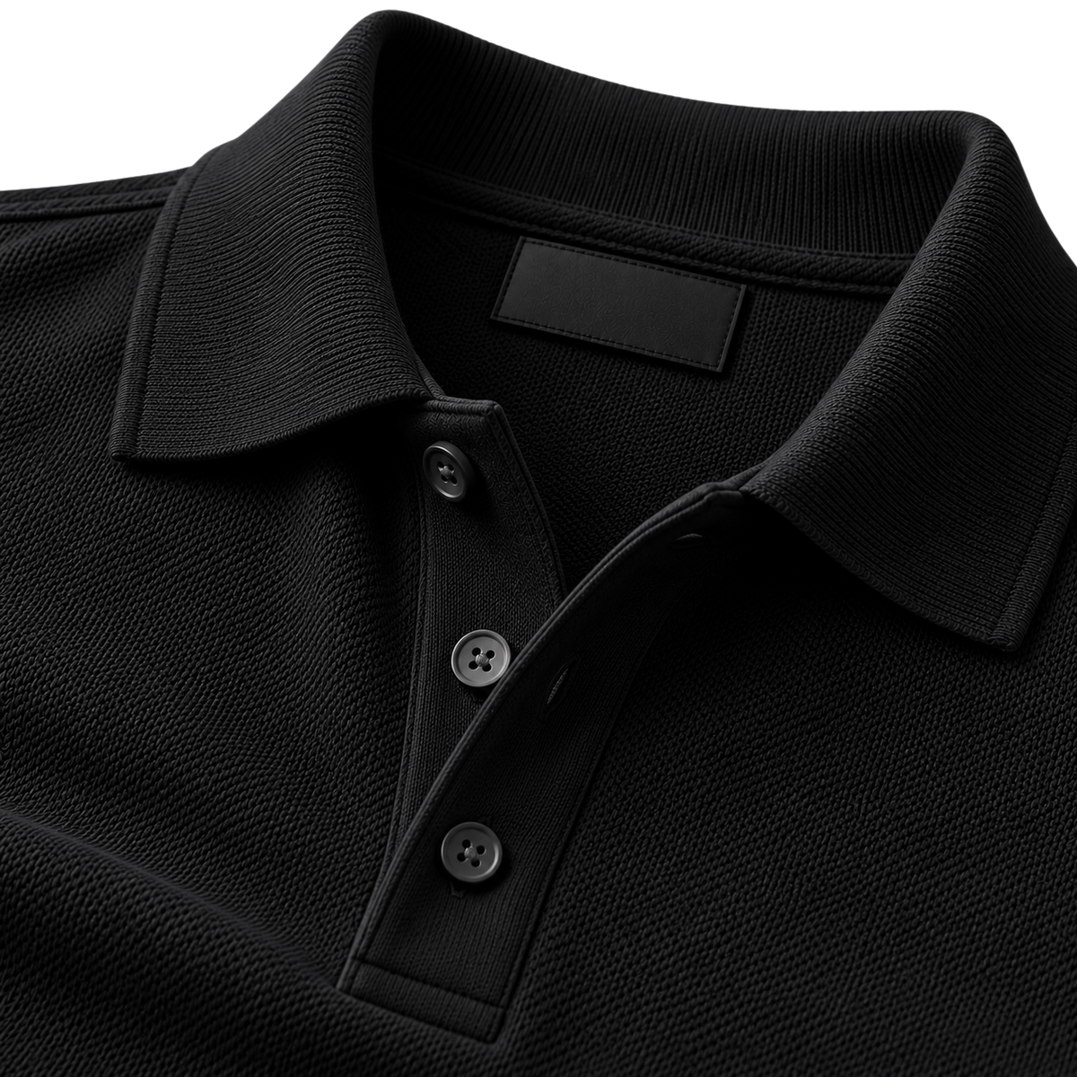 Black Premium Cotton Piqué Polo Shirt | LOXVEERN