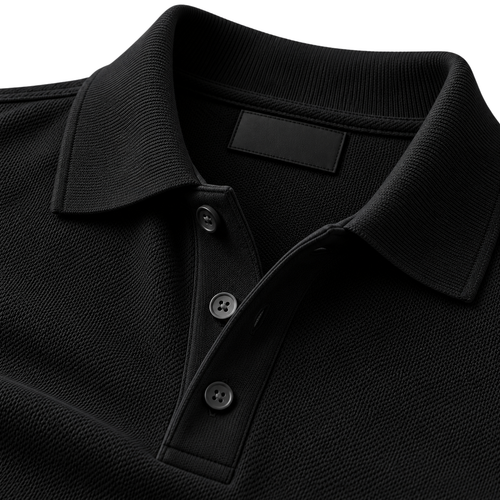 Black Premium Cotton Piqué Polo Shirt | LOXVEERN