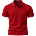 Red Premium Cotton Piqué Polo Shirt | LOXVEERN