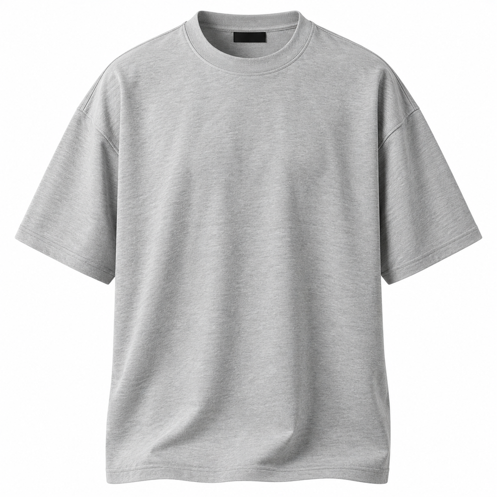 Light Grey Premium Cotton Oversized T-Shirt | LOXVEERN