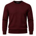 Burgundy Fine-Knit Crewneck Sweater | LOXVEERN